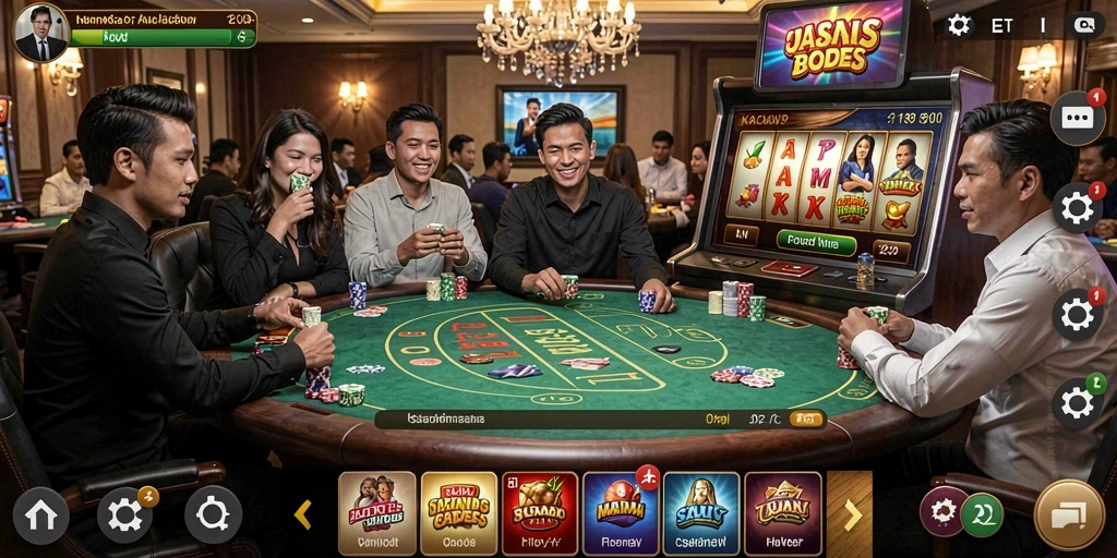 Gambar layar utama HOKIARENA yang menampilkan karakter utama.