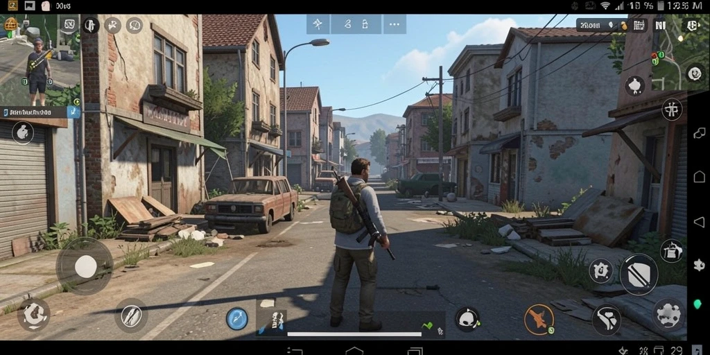Tampilan utama game dengan karakter pilihan.