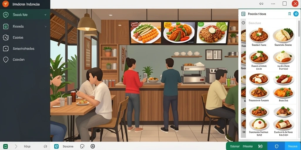 Screenshot pertama menunjukkan antarmuka pengguna yang menarik.